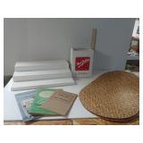 Placemats, Books, Glass Cookie Container And