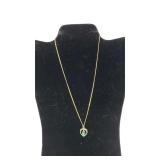 Ladies Sterling & 12K Gold Necklace W/ Dangling