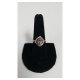 Ladies Sterling Silver Ring W/purple Stone -