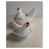 White Nesting Hen Glassware