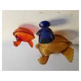 Large & Small Nesting Hen Glassware  & Blue Glass