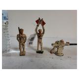 (3) Cast Iron Soldiers