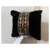 Southwestern Navajo Turquoise Coral Bracelet