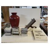 Red Vase, Wall Shelf, Chevrolet Shop Manual, And