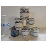 (6) Assorted Size Oyster Cans
