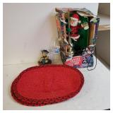 Christmas Placemats, Candle Jar Cover And Santa