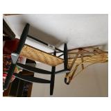 Decorative Wooden Sleigh & Wicker Chair