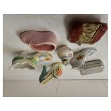 Assorted Glass Shoe Figures,  Change Purse & More