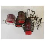 Assorted Iron Candle Holders, Candles