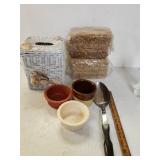 White Shell Tissue Holder, Mini Decorative Hay