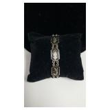 Sterling Silver Link Bracelet W/Oriental Figures