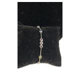 Sterling Silver Bracelet W/colored Stones -