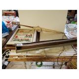 (4) Framed Needlepoint Artwork, Vintage Umbrella,