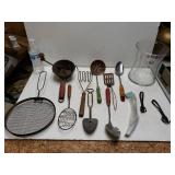 Vintage Kitchen Utensils And Glass Vase