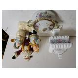 Christmas Decor,  White Flowered Candy Dish,