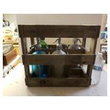 Glass Seltzer Bottles And Wooden Crate