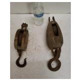 (2) Vintage Pulleys