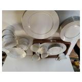 Assorted White With Silver Trim Fine China -