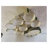 Metallic Green/yellow Cups & Dish