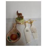 Apple Spoon Holder, Fancy Cake Knives,  Deer