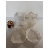 Milky White Fruit Dishes, Glass Vase, Clown Head