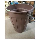 Brown Large Plastic Trash Can