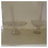 Clear Glass Cake Stand And Candy Dish