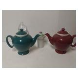 (2) Teapots With Infusers And Spare Infuser