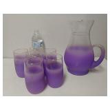 Purple Ombre Pitcher And (6) Cups