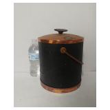 Plastic Ice Bucket With Leather Wrap And Copper