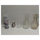 (5) Glass Vases