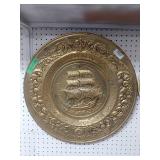 Large Gold Tone Decorative Wall Plate With