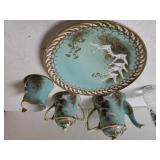 Fancy Decorative Green Swan Inspired Plate,