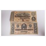 Confederate Money - $1 & $5