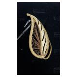 Monet Signed Designer Leaf Brooch