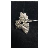 Grape Leaf Napkin Ring - Marked 925