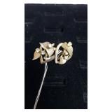 Unusual Vintage Diamond Rhinestone Heart Twist