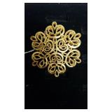 Trifari Signed Designer Brooch - Snowflake