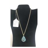 Native American Turquoise & Coral Silver Necklace