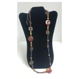 Unusual Bakelite & Rope Long Necklace