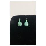 Natural Turquoise Gemstone Wire Earrings