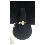 Ladies Gold Tone Opal Gemstone Ring - Size 8