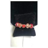 Valentines Art Murano Bead Bracelet - Some Marked