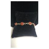 Ladies Garnet Cabochon Bracelet