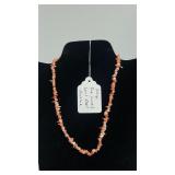 Vintage Pink Carved Coral Shell Necklace