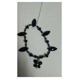 Ladies Onyx & Hematite Rhinestone Bracelet