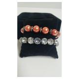 (2) Stretch Bracelets - Large Rhinestone & Large