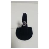Ladies Amethyst Gemstone Ring - Marked 925 - Size