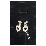 Ladies Vintage Diamond Rhinestone Dangle Heart