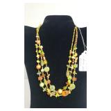 Ladies Multi-strand Natural Coral, Bead & Murano